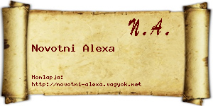 Novotni Alexa névjegykártya